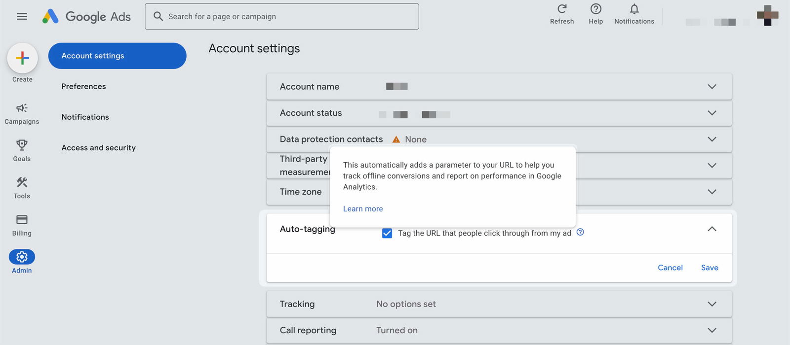 auto-tagging setting in google ads auto-tagging setting in google ads